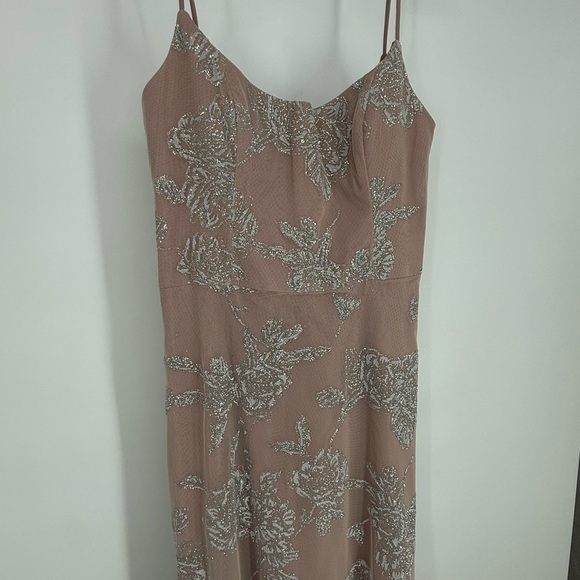 Hayley Paige Occasions Blush Lace Maxi Dress - Picture 3 of 5